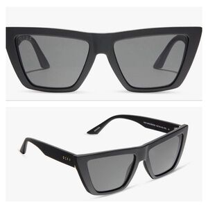 NEW DIFF Winona Cat Eye Matte Black  Sunglasses